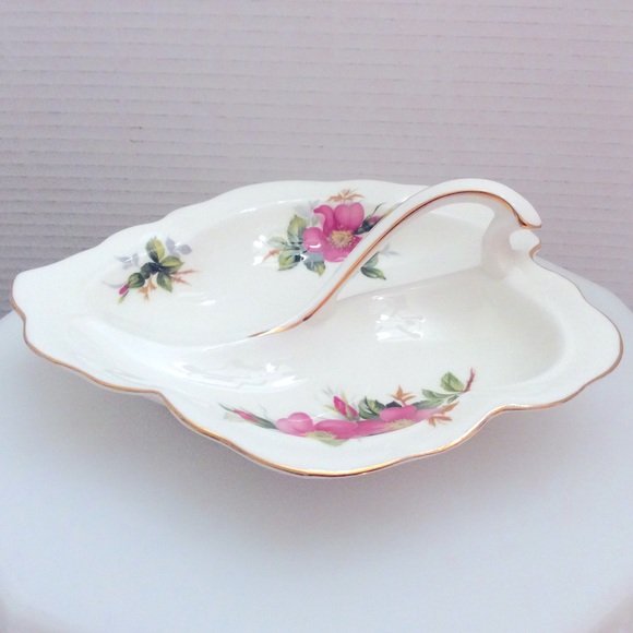 Vintage Royal Albert Prairie Rose split leaf dish - Picture 4 of 7